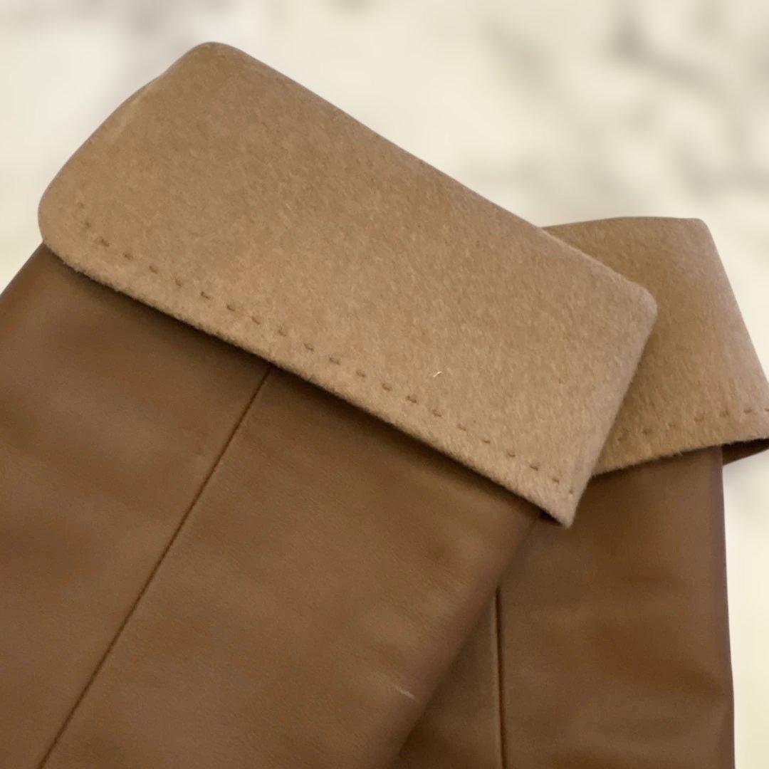 【未使用】MaxMara マックスマーラ 牛革　ラムレザー　ロングブーツ