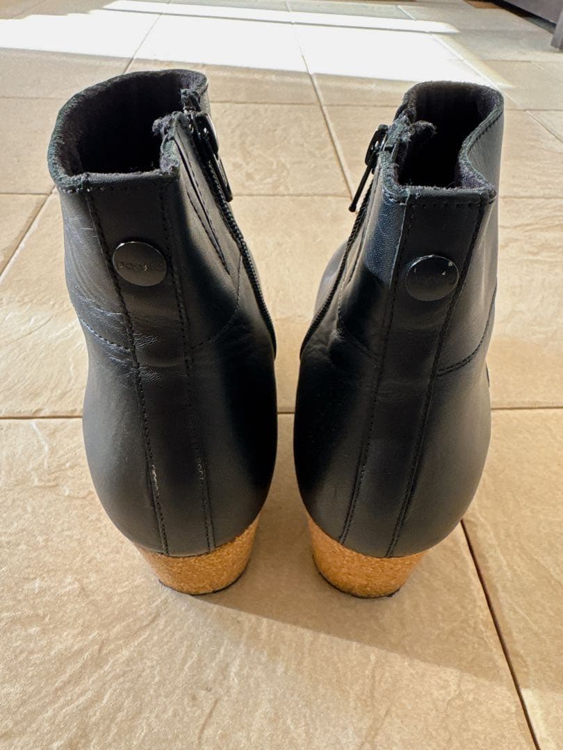 【美品】BIRKENSTOCK papillio 黒レザーショートブーツ 38