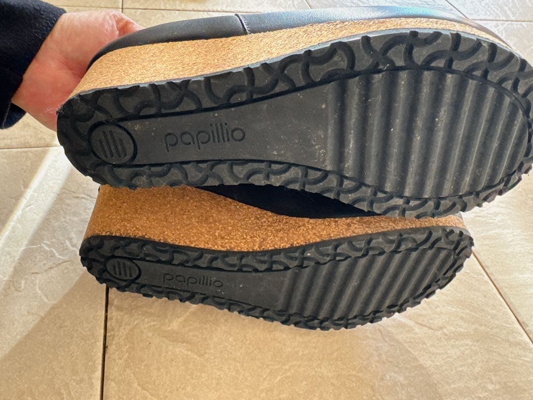 【美品】BIRKENSTOCK papillio 黒レザーショートブーツ 38