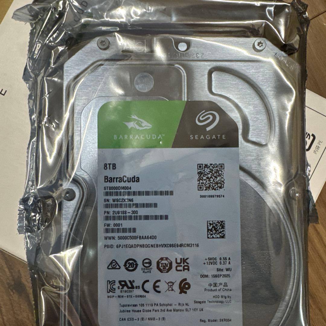 Seagate Barracuda 8TB 3.5インチ内蔵型ハードディスク