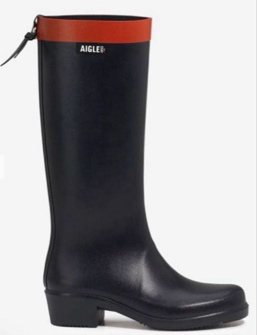 【ほぼ未使用】AIGLE エーグル ミリカ ラバーブーツ マリン 24.0cm