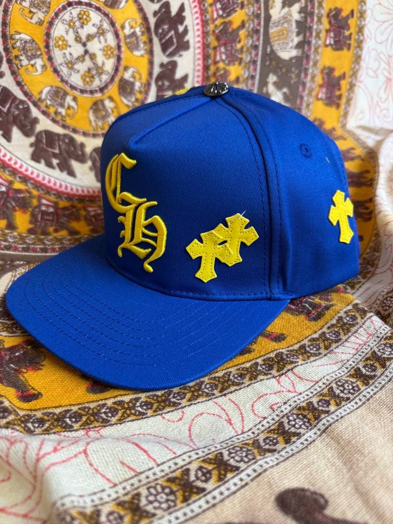 CHROME HEARTS 青色 CとH刺繍 キャップ フリーサイズ