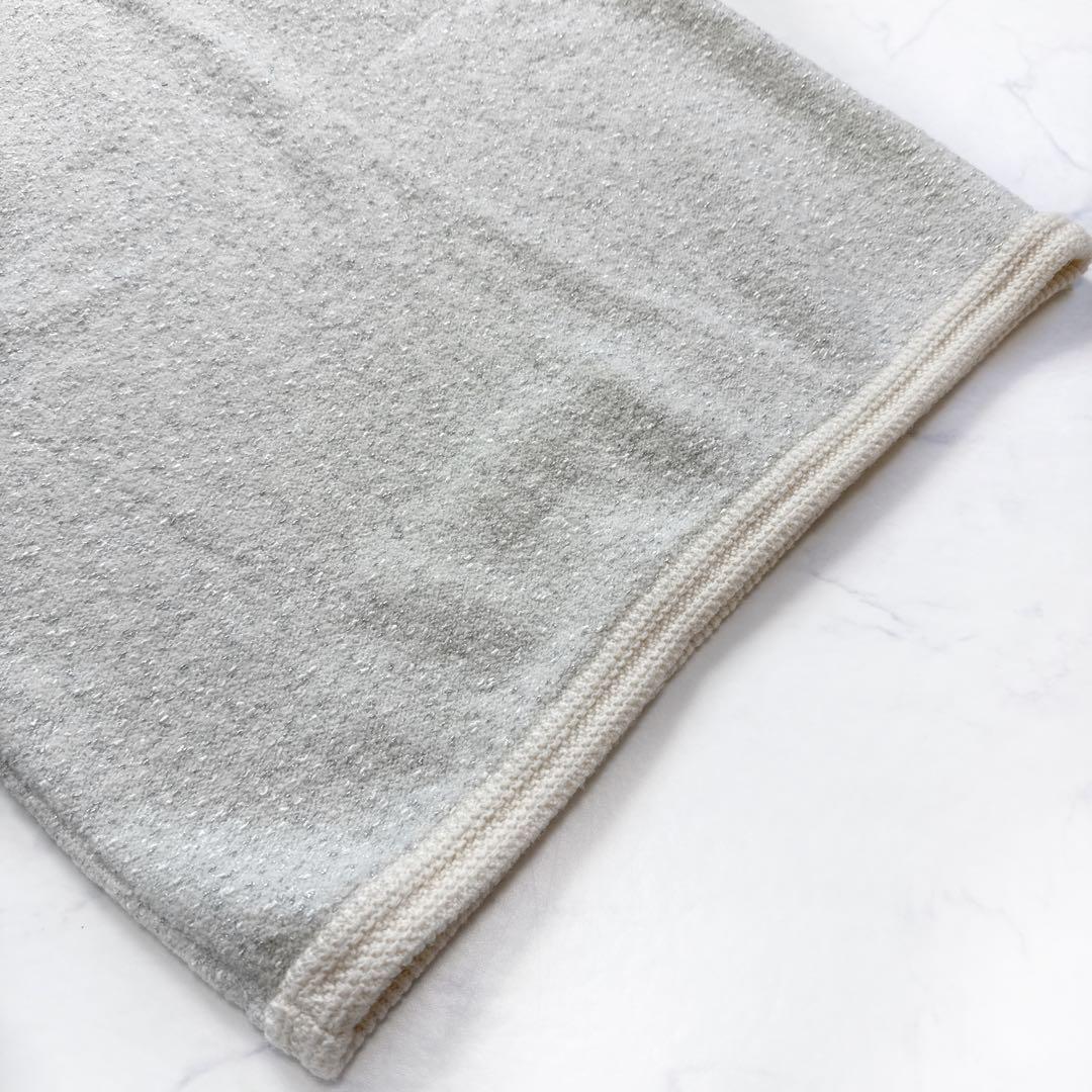24AW アナイ ANAYI ウールブークレ配色ワンピース 36 ニットワンピ