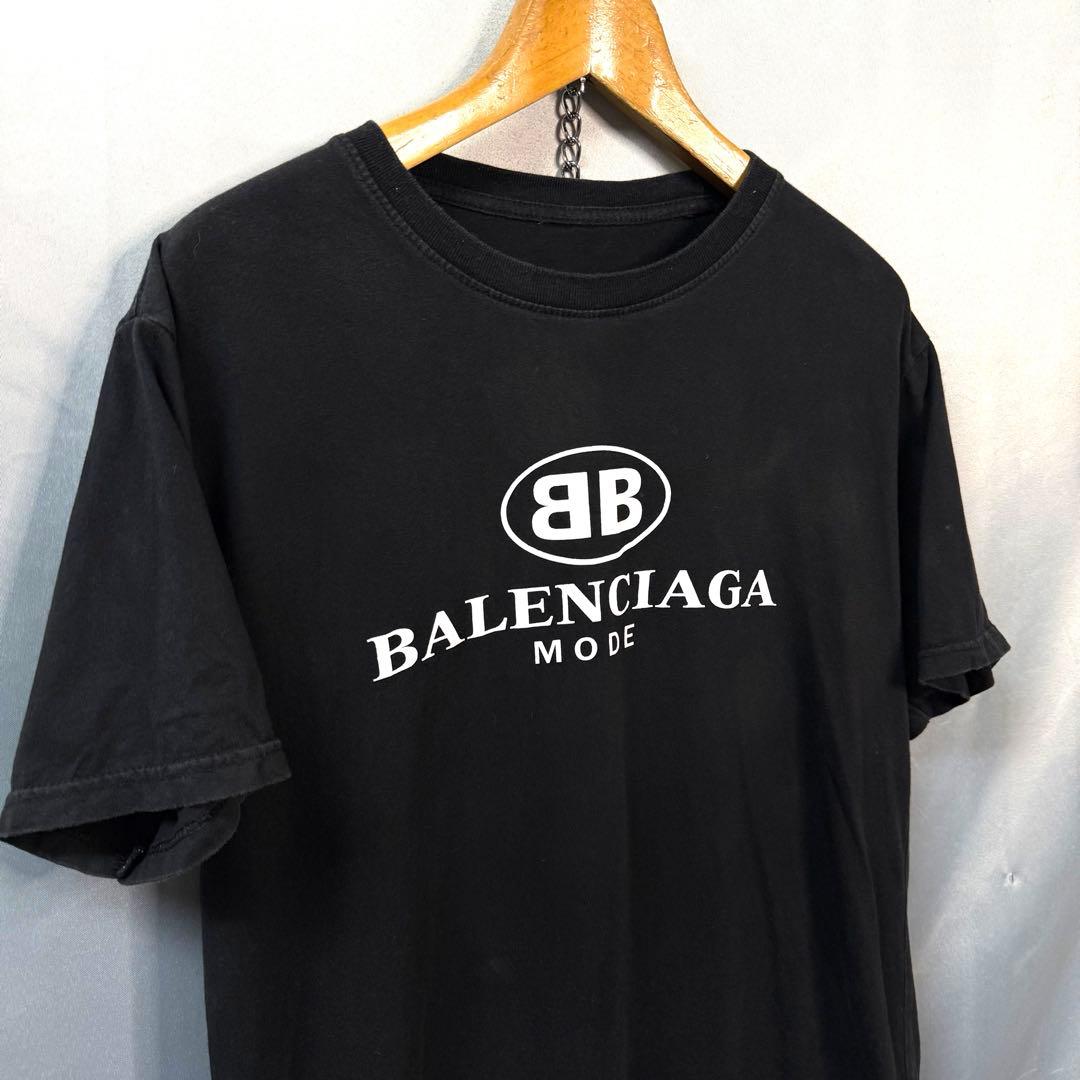BALENCIAGA バレンシアガ　BB LOGO MODE Tシャツ　黒