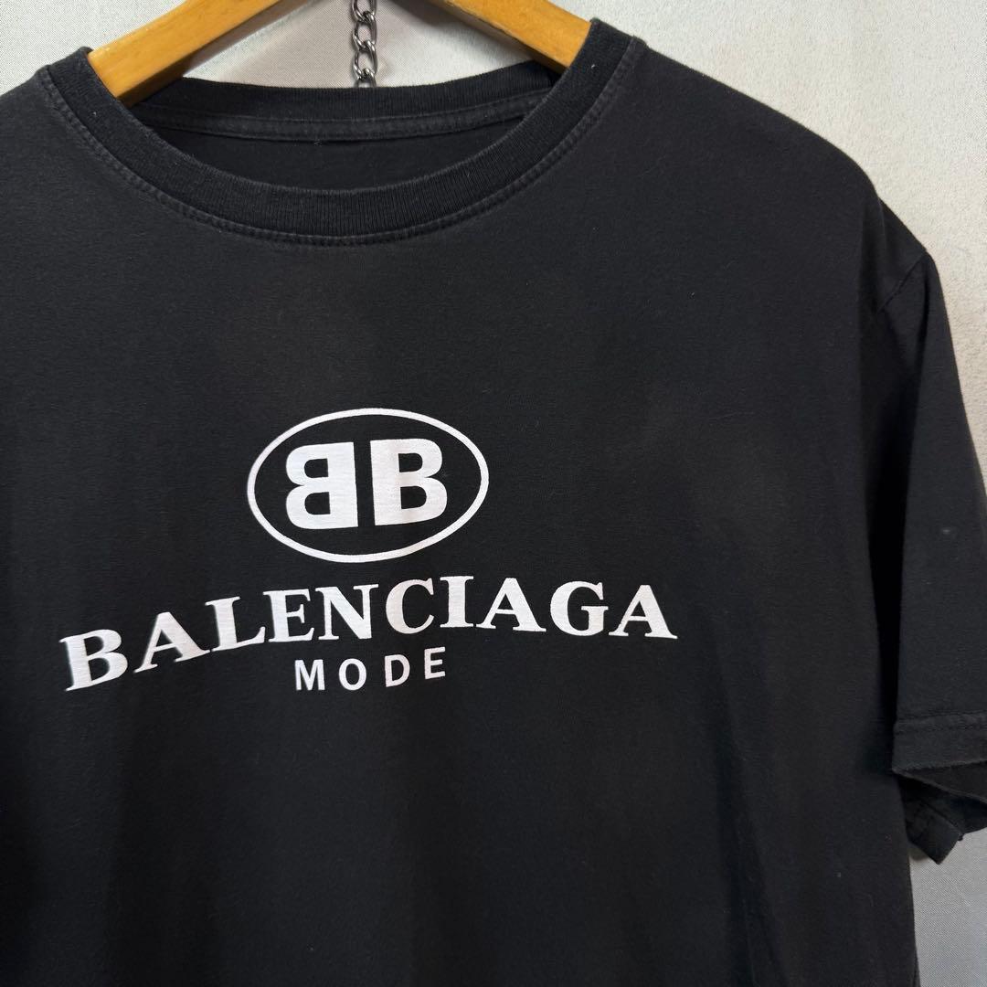 BALENCIAGA バレンシアガ　BB LOGO MODE Tシャツ　黒
