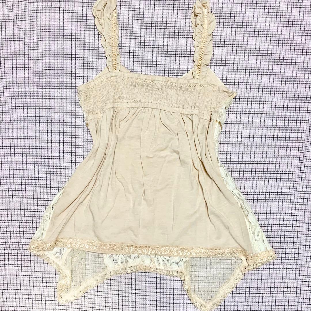 axes femme レーシービスチェ風キャミソール　Y2K 森ガール　姫カジ