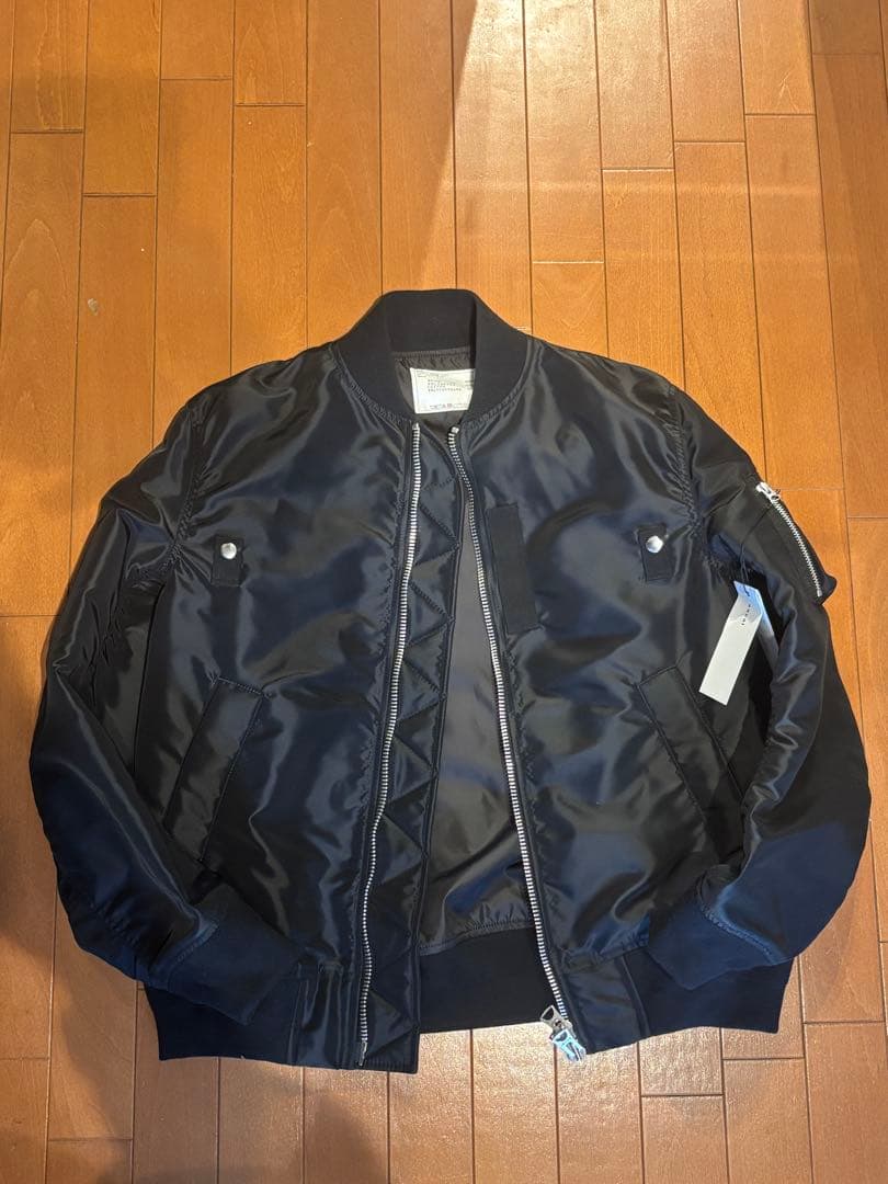 美品 sacai MA-1 ボンバージャケット ブラック 黒 タグ付き メンズ