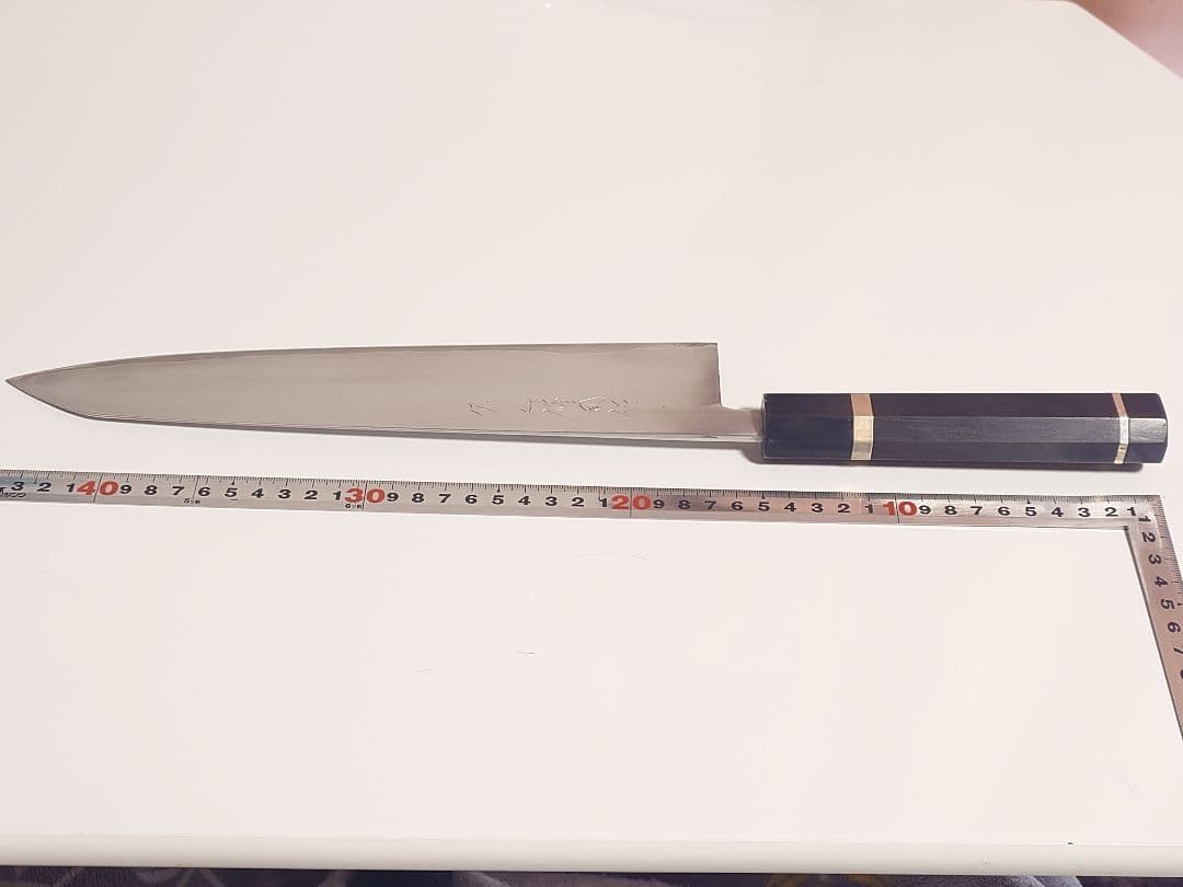 外山　修司　作　青紙2号　ステンレスクラッド　牛刀　包丁　1尺　中古品