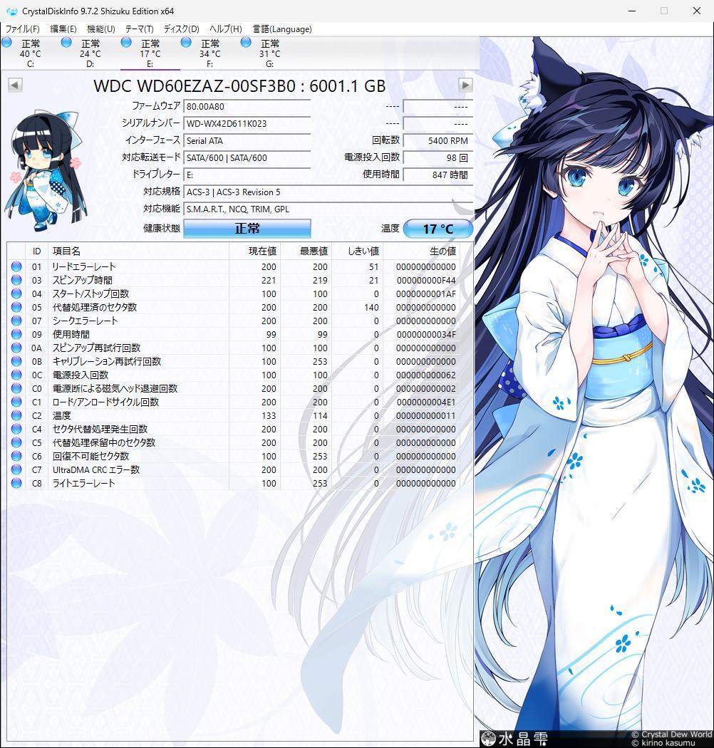 M*n様 WD 6TB 内蔵型ハードディスクドライブ （Ｆ）