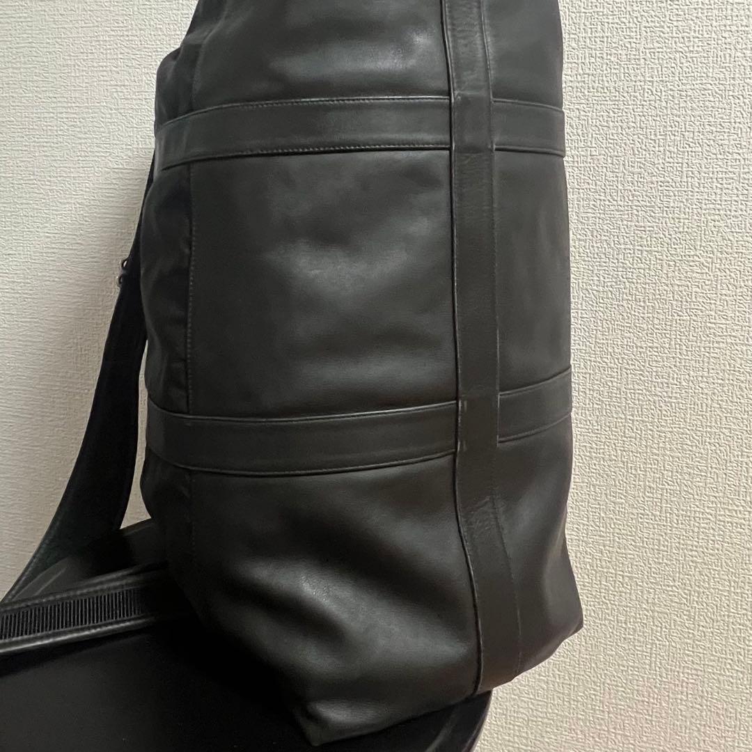 美品 COACH ボストンバッグ メンズ 5497 コーチ レザー ナイロン