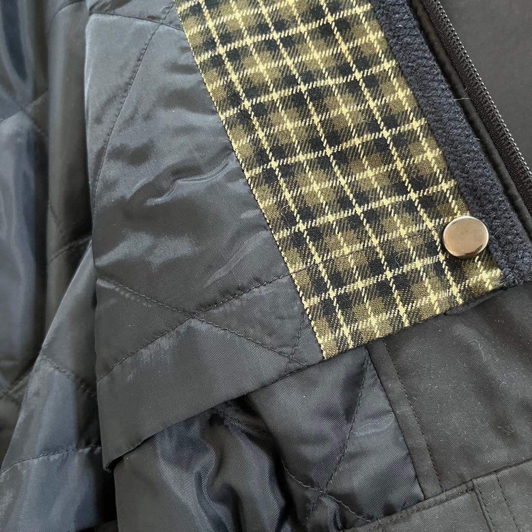 90s ヴィンテージ ヌバック調 短丈 中綿 ギミック ブルゾン 古着 L