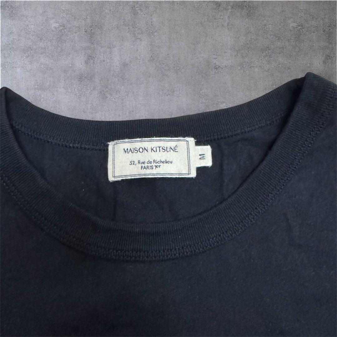 MAISON KITSUNÉ／メゾンキツネ　キツネ刺繍 Tシャツ　ネイビー　M