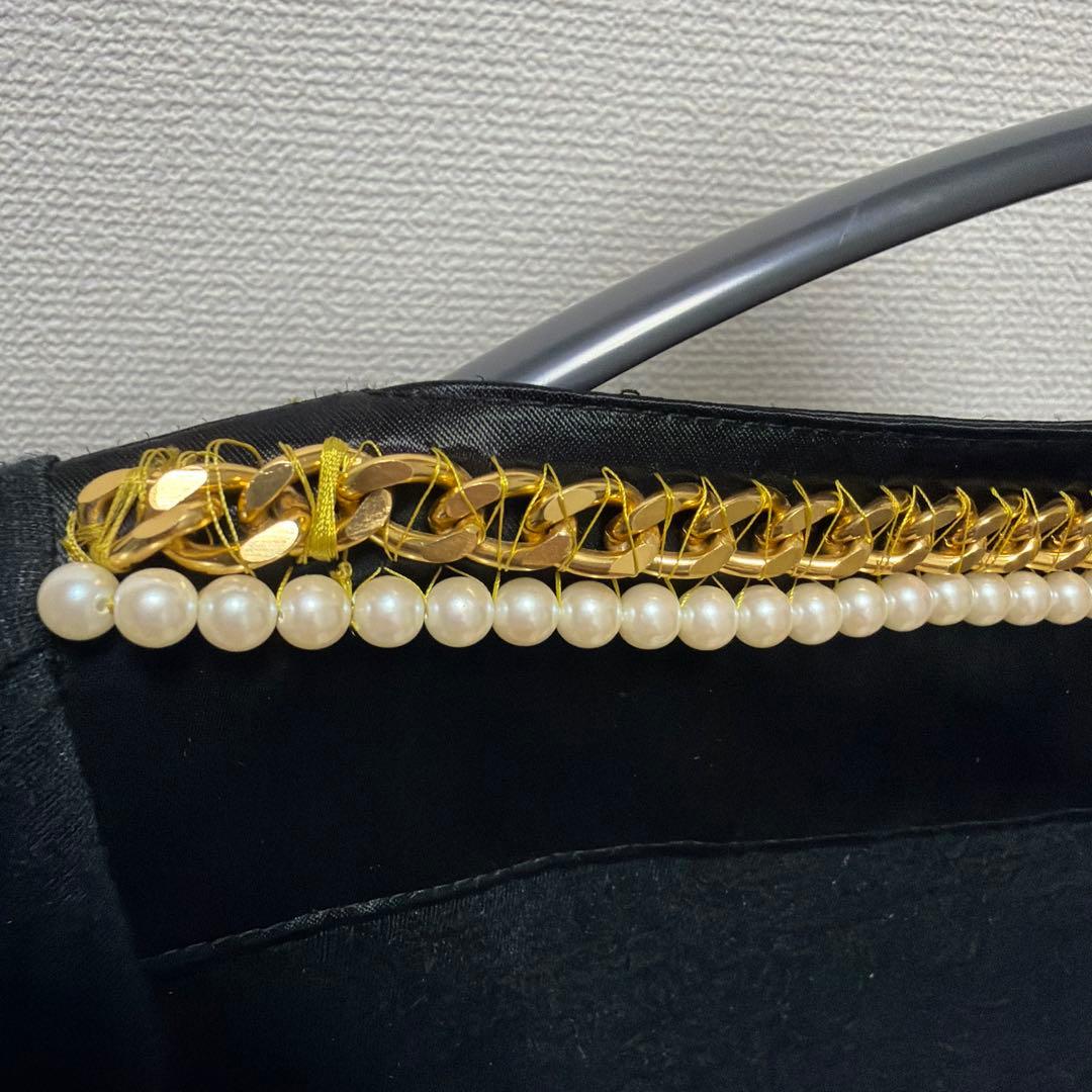 レア！sacai luck チェーン　パール　麻混　ワンピース　膝丈