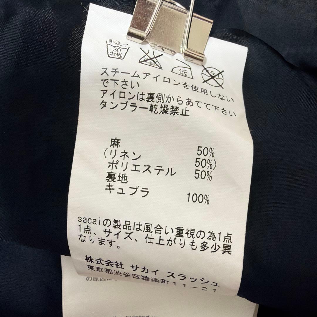 レア！sacai luck チェーン　パール　麻混　ワンピース　膝丈