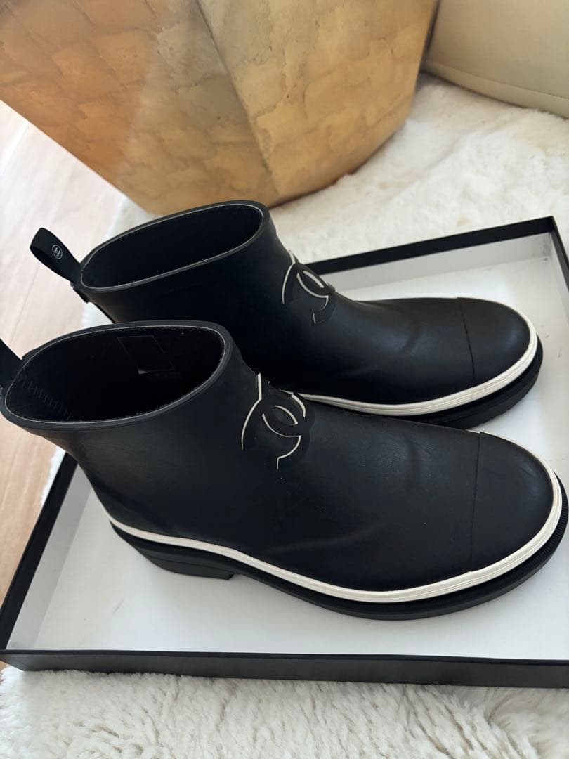 【新品同様】 CHANEL シャネル レインブーツ 雨靴　レインシューズ　36