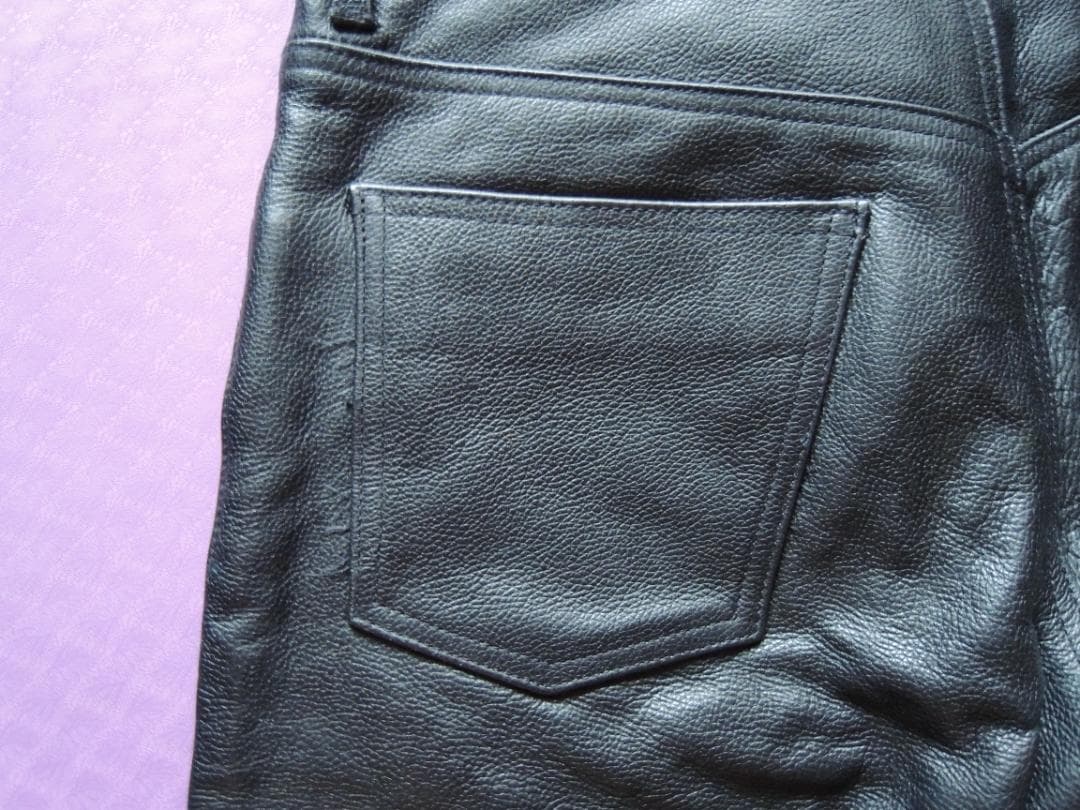 【美品】牛本革100％　FAST LANE ライダース 革パン