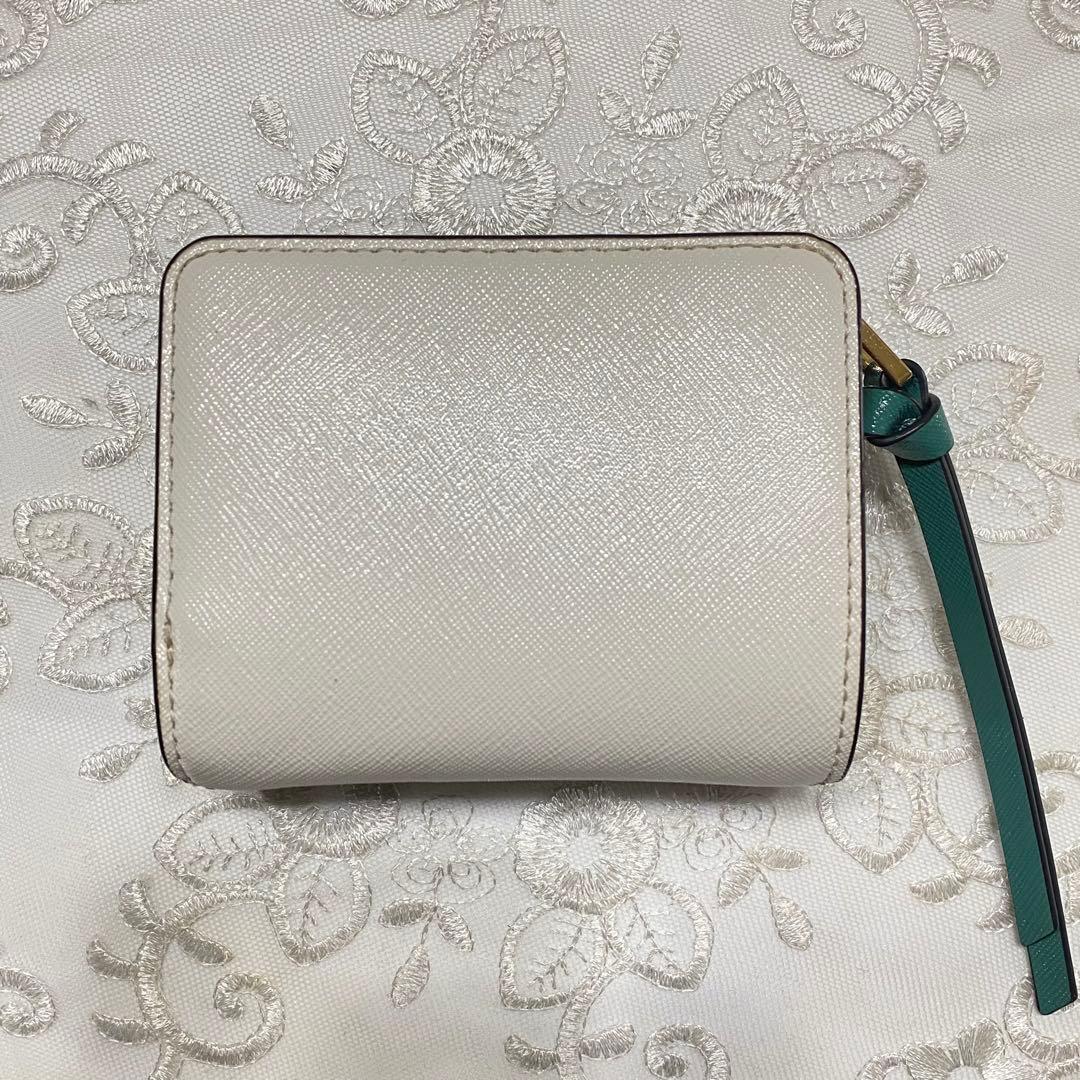MARC JACOBS 二つ折り財布 ブラック ホワイト 合成皮革