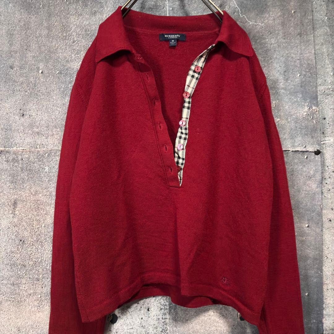 BURBERRY LONDON knit polo sweater ポロニット