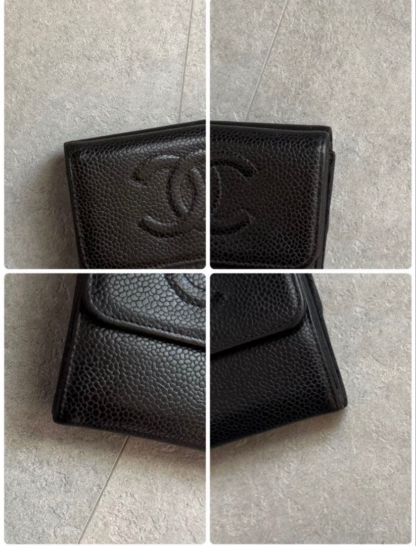 CHANEL コンパクトウォレット キャビアスキンWホック✨安心ブランドShop