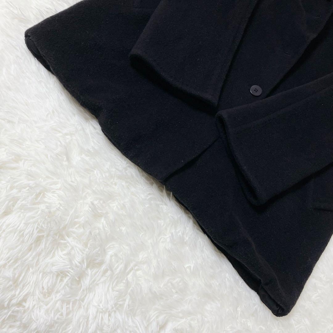 ✨美品✨ マックスマーラ 白タグ カシミヤ混　チェスターコート ロング 黒 L