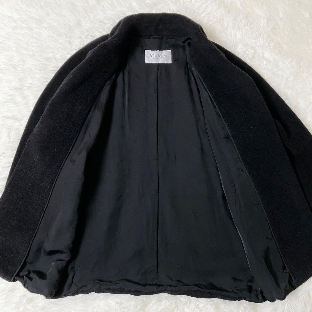 ✨美品✨ マックスマーラ 白タグ カシミヤ混　チェスターコート ロング 黒 L