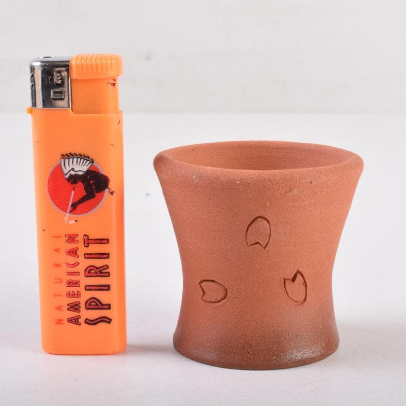 茶道具　越前焼　峰越窯　花弁刻　蓋置　共箱　C　8437