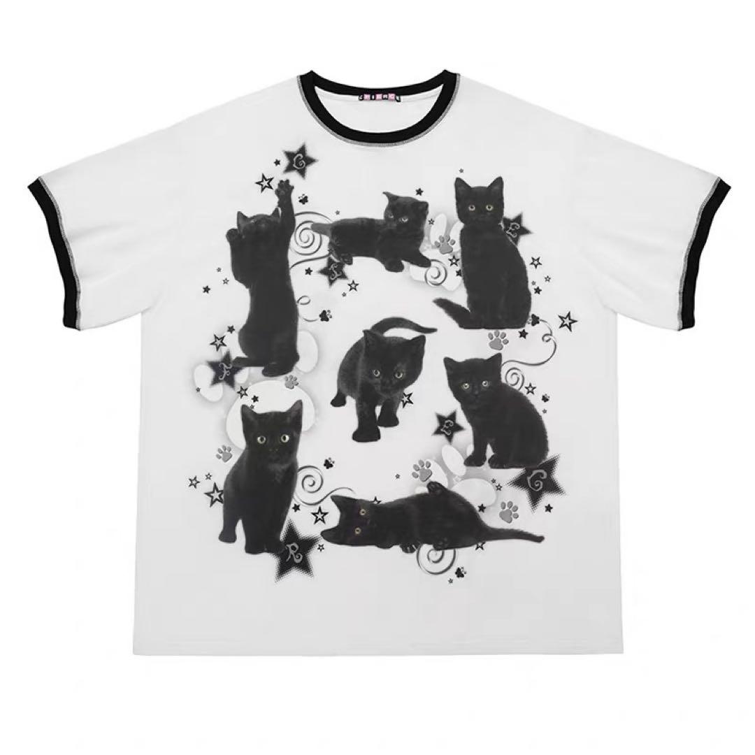 CFIERCE 黒猫　オーバーサイズ　Tシャツ