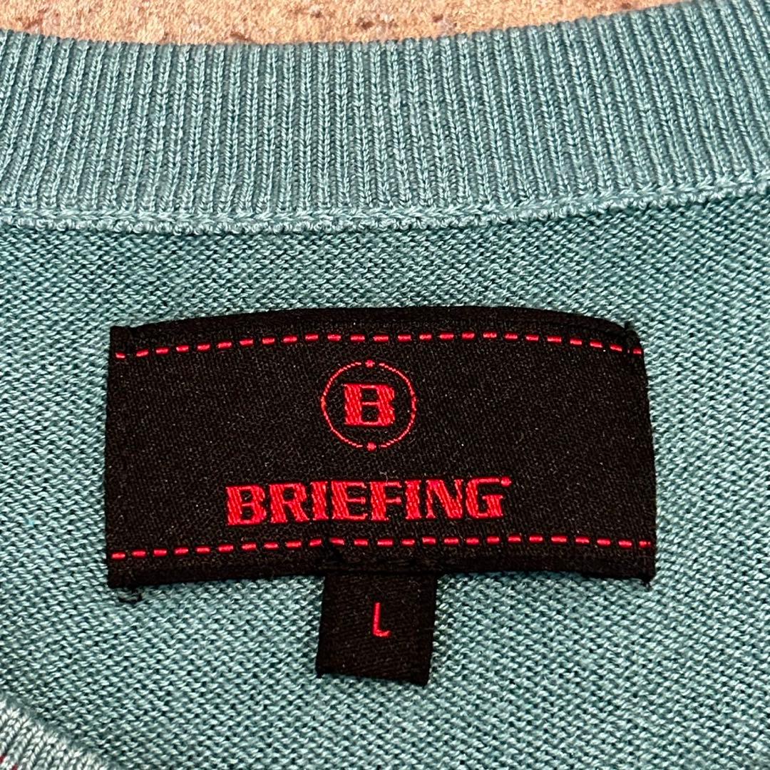 BRIEFING GOLF セーター カシミヤ混 長袖クルーネックニット L