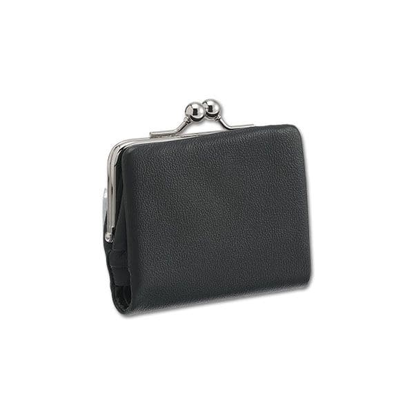【未使用・極美品】MARY QUANT がま口財布　二つ折り財布　本皮　黒