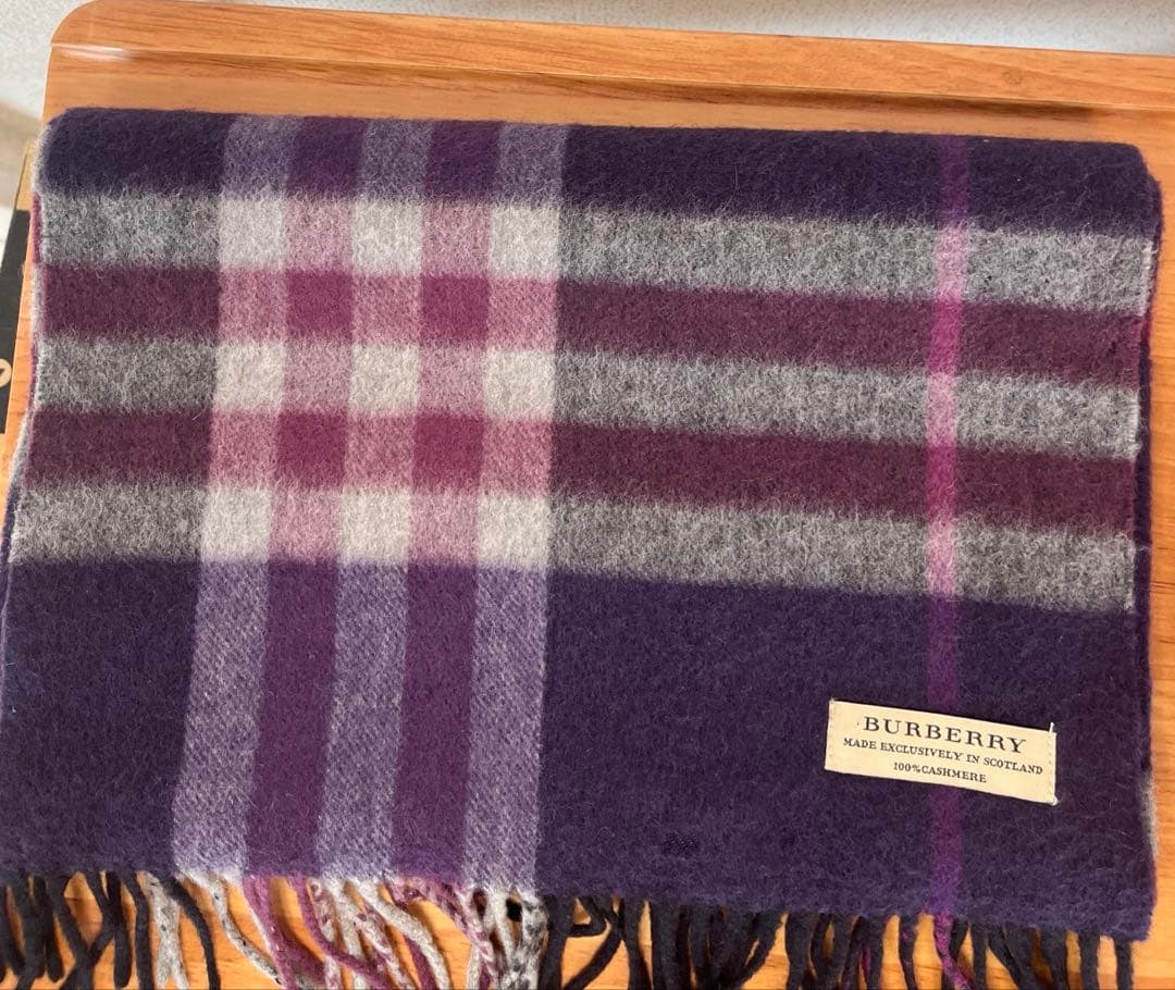【美品】BURBERRY 100%カシミヤ マフラー チェック柄