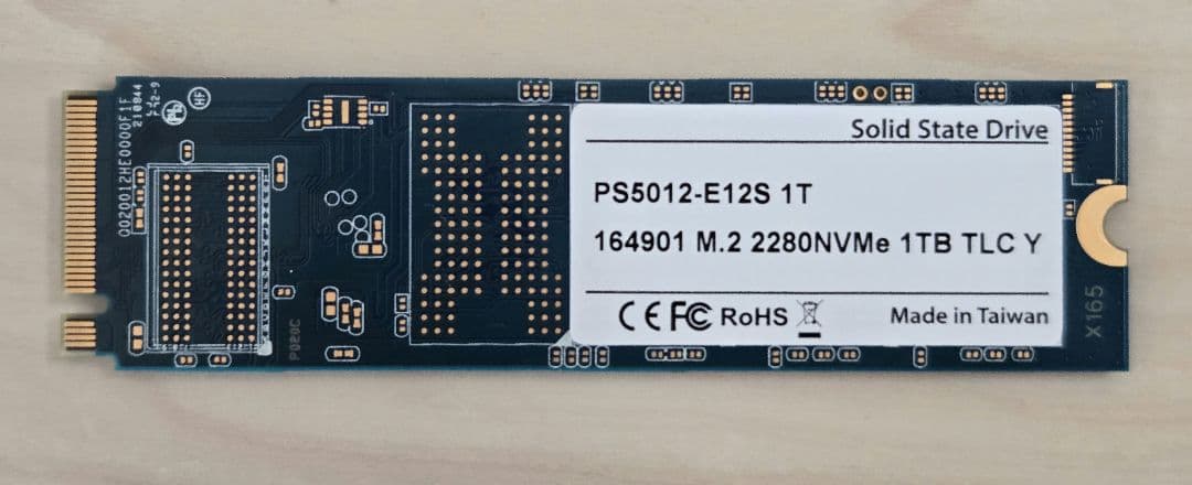 内蔵型SSD PHISON PS5012-E12S 1TB M.2 SSD