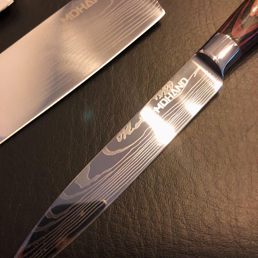 新品　高級三徳包丁　シェフナイフ　ダマスカス　包丁　フルーツナイフ　３本セット