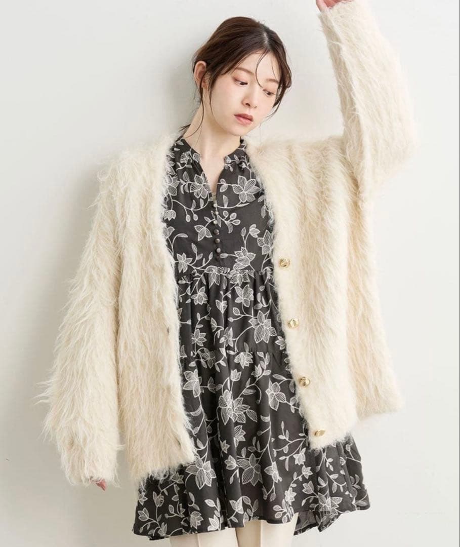 COCODEALロングシャギーカーディガン