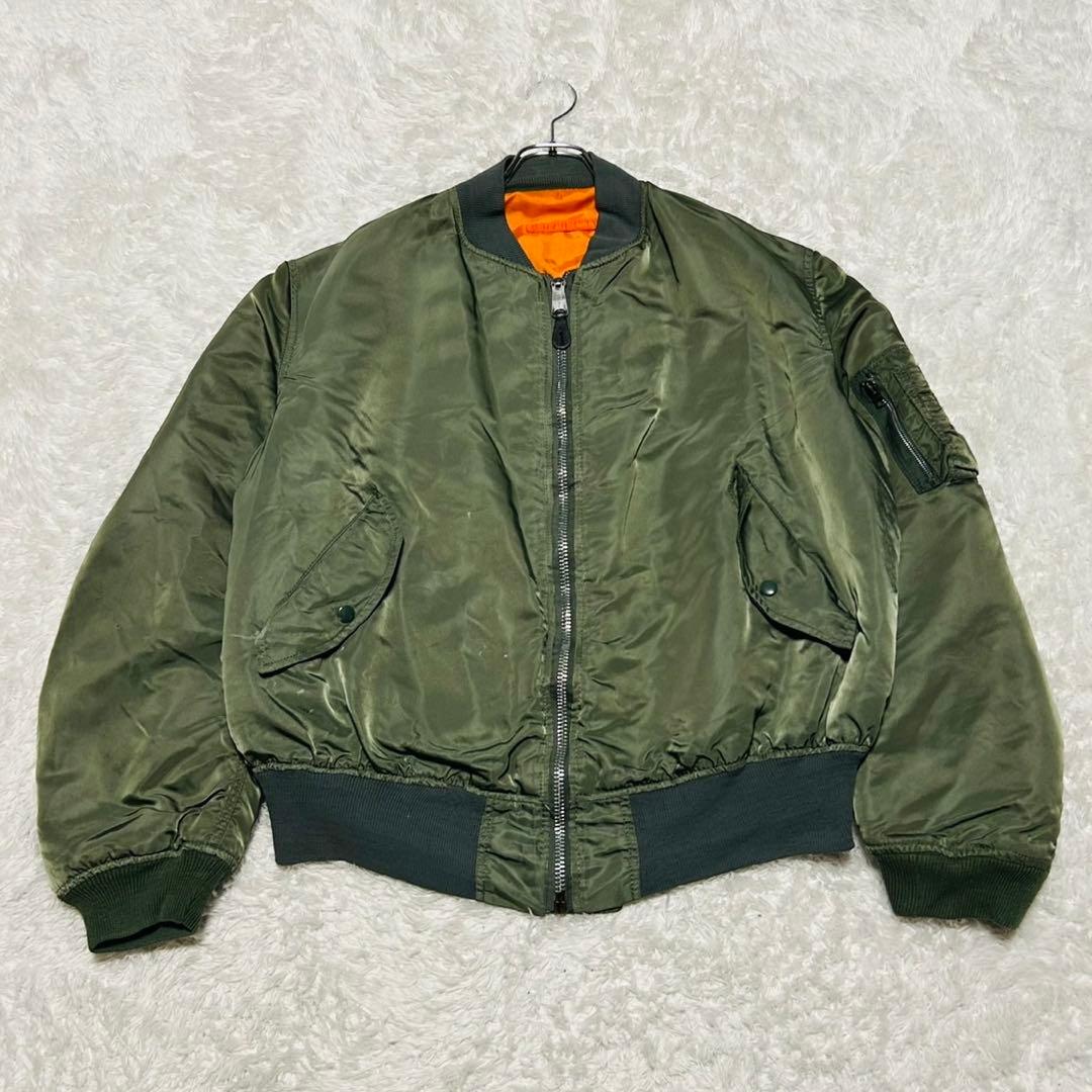 希少 80s 90s アルファ MA-1 フライトジャケット カーキ USA製