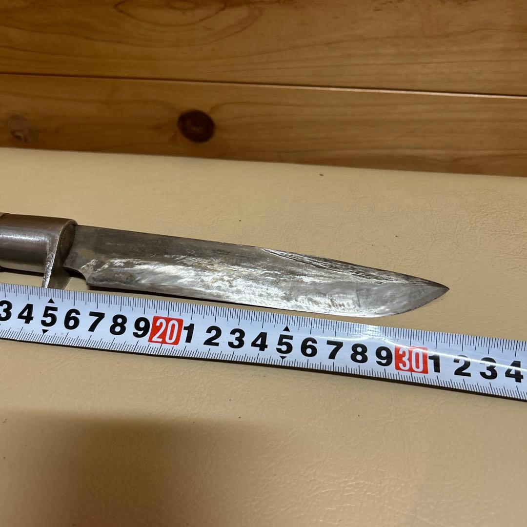 菊秀　日本製 両刃ナイフ 木製ハンドル