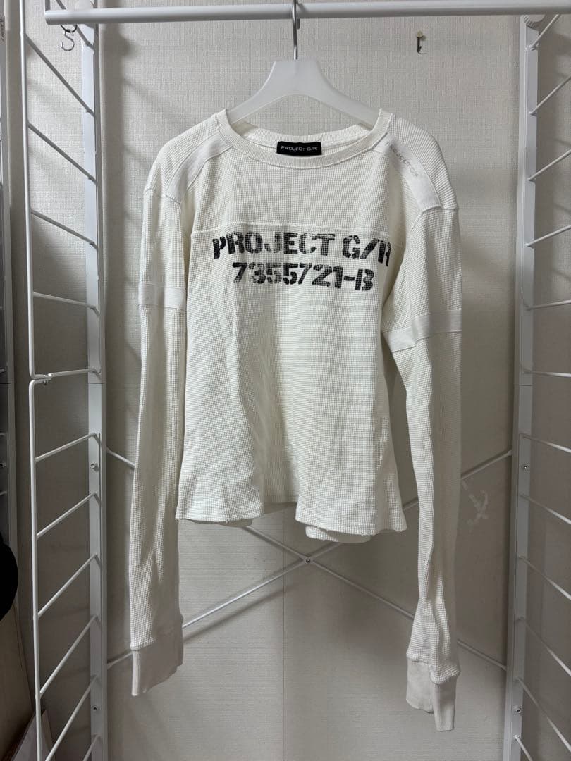 PROJECT G/R ホワイトサーマル長袖Tシャツ