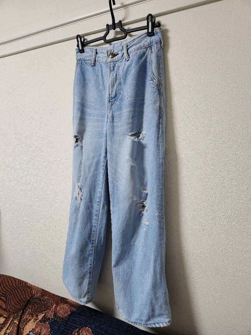 【値下げ中】45R おこめデニム シャルロット ダメージ加工 サイズ0