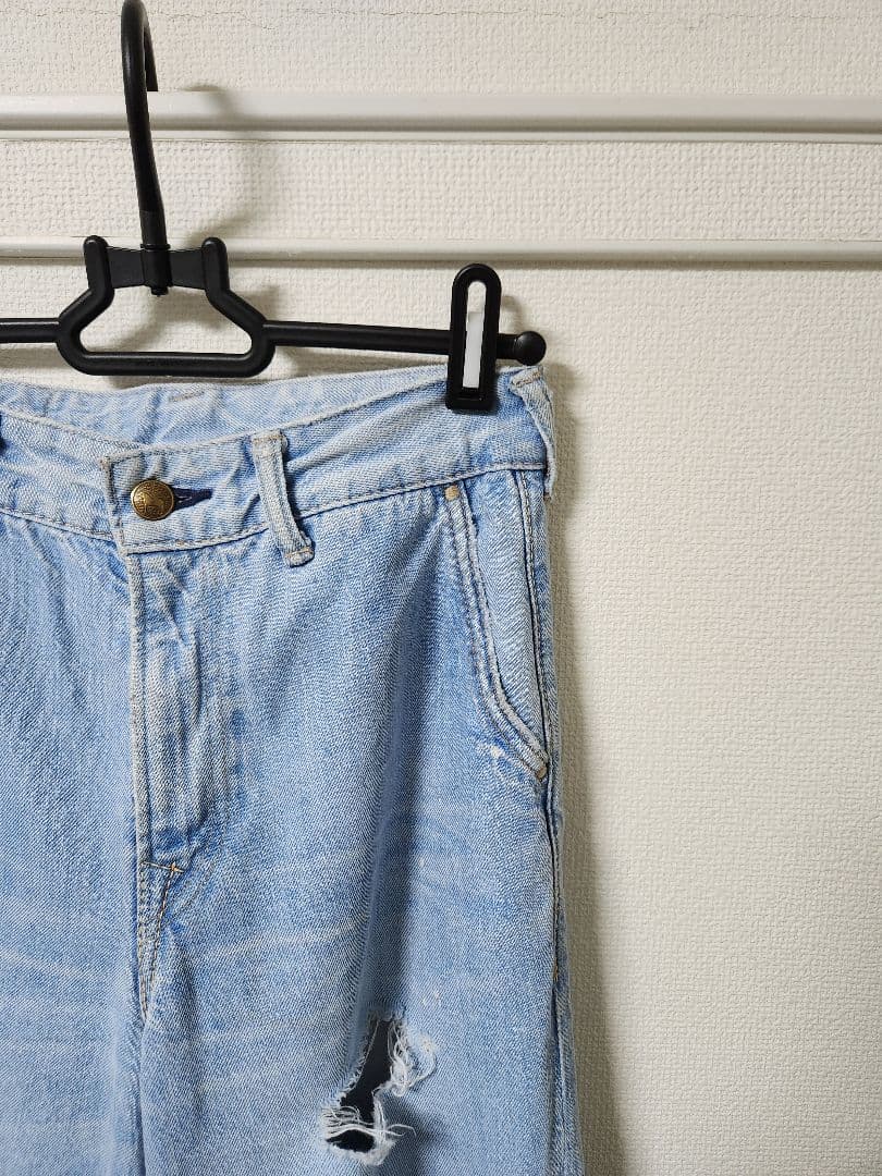 【値下げ中】45R おこめデニム シャルロット ダメージ加工 サイズ0