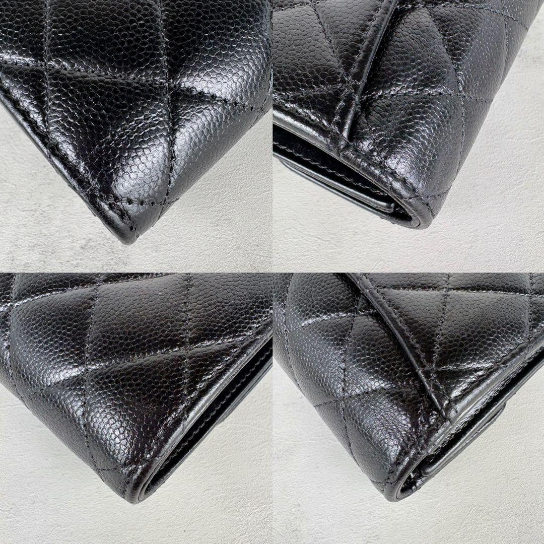CHANEL マトラッセ　キャビアスキン　三つ折り　財布　ケース