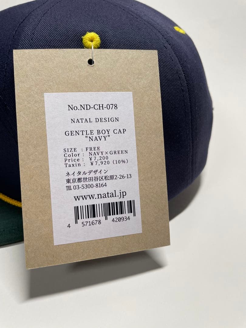 GENTLE BOY CAP \"NAVY\" NAVY×GREEN