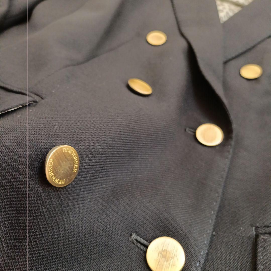 美品　NEWYORKER オリジナル　ダブルテーラドジャケット　紺ブレ　金ボタン