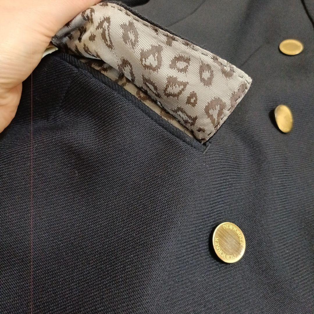 美品　NEWYORKER オリジナル　ダブルテーラドジャケット　紺ブレ　金ボタン