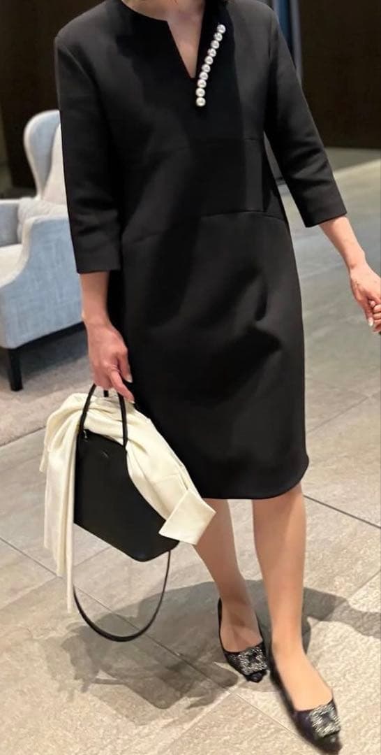 YOKO CHAN 黒 ノースリーブ ワンピース 38