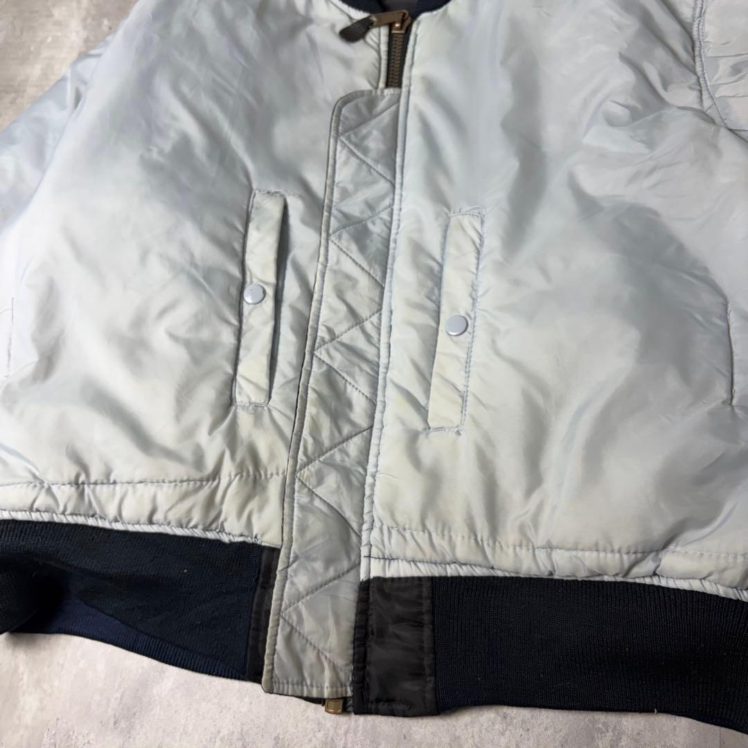 90s U.S. MILITARY 中綿 MA-1 フライトジャケット 黒 水色