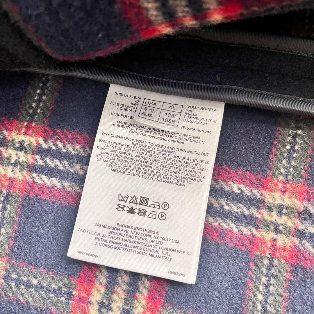 美品 ブルックスブラザーズ ダッフルコート 2way 大きいサイズ チェック柄