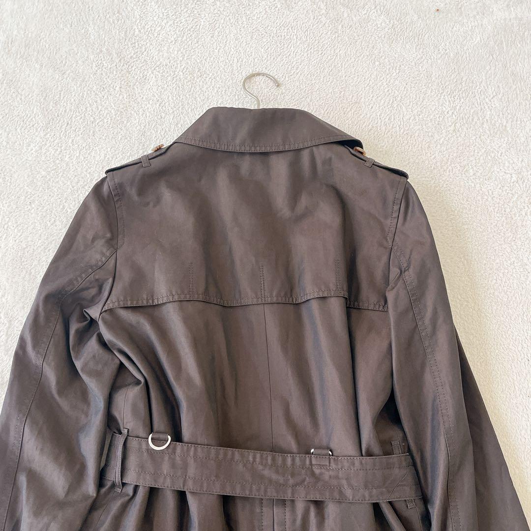 美品 Aquascutum ライナー トレンチコート 6F チェック ベルト 茶