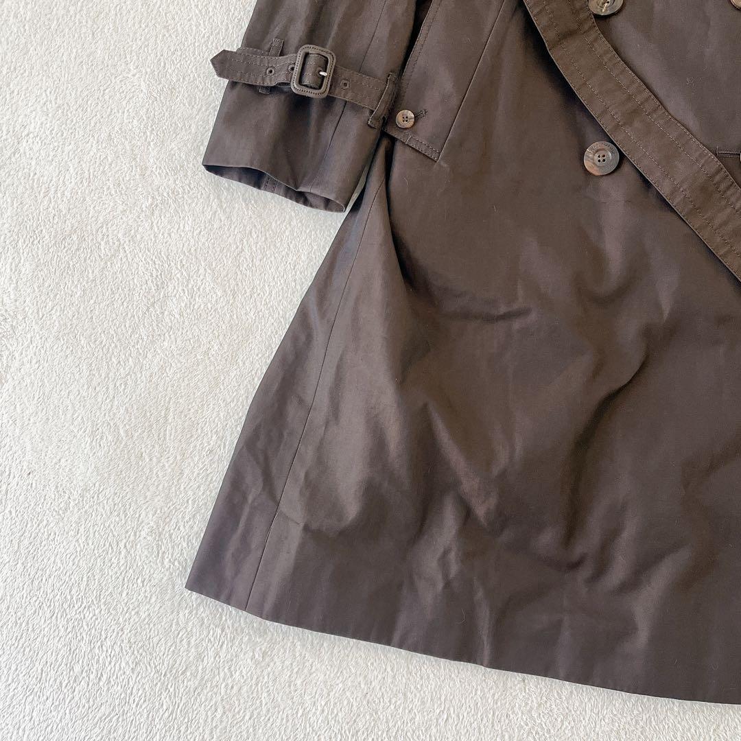 美品 Aquascutum ライナー トレンチコート 6F チェック ベルト 茶