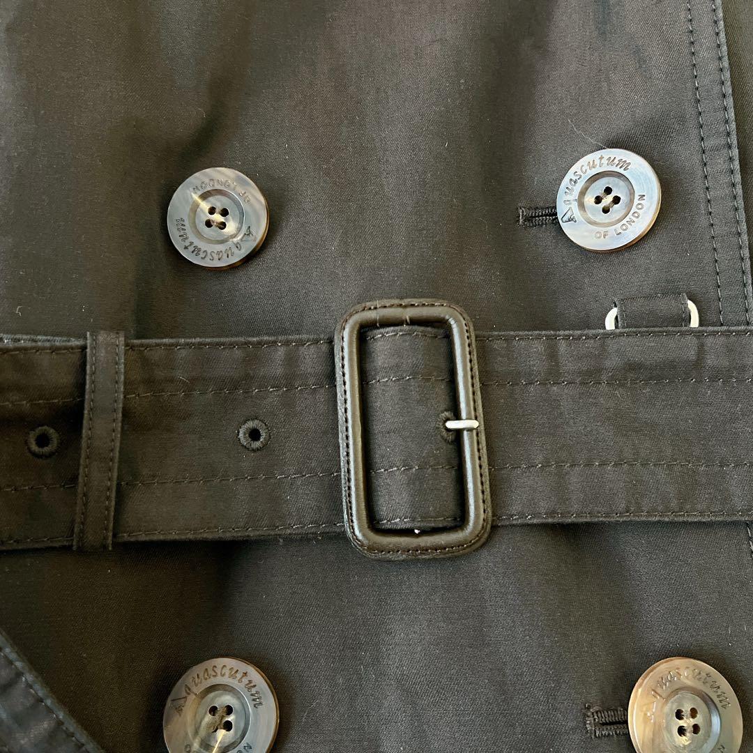 美品 Aquascutum ライナー トレンチコート 6F チェック ベルト 茶