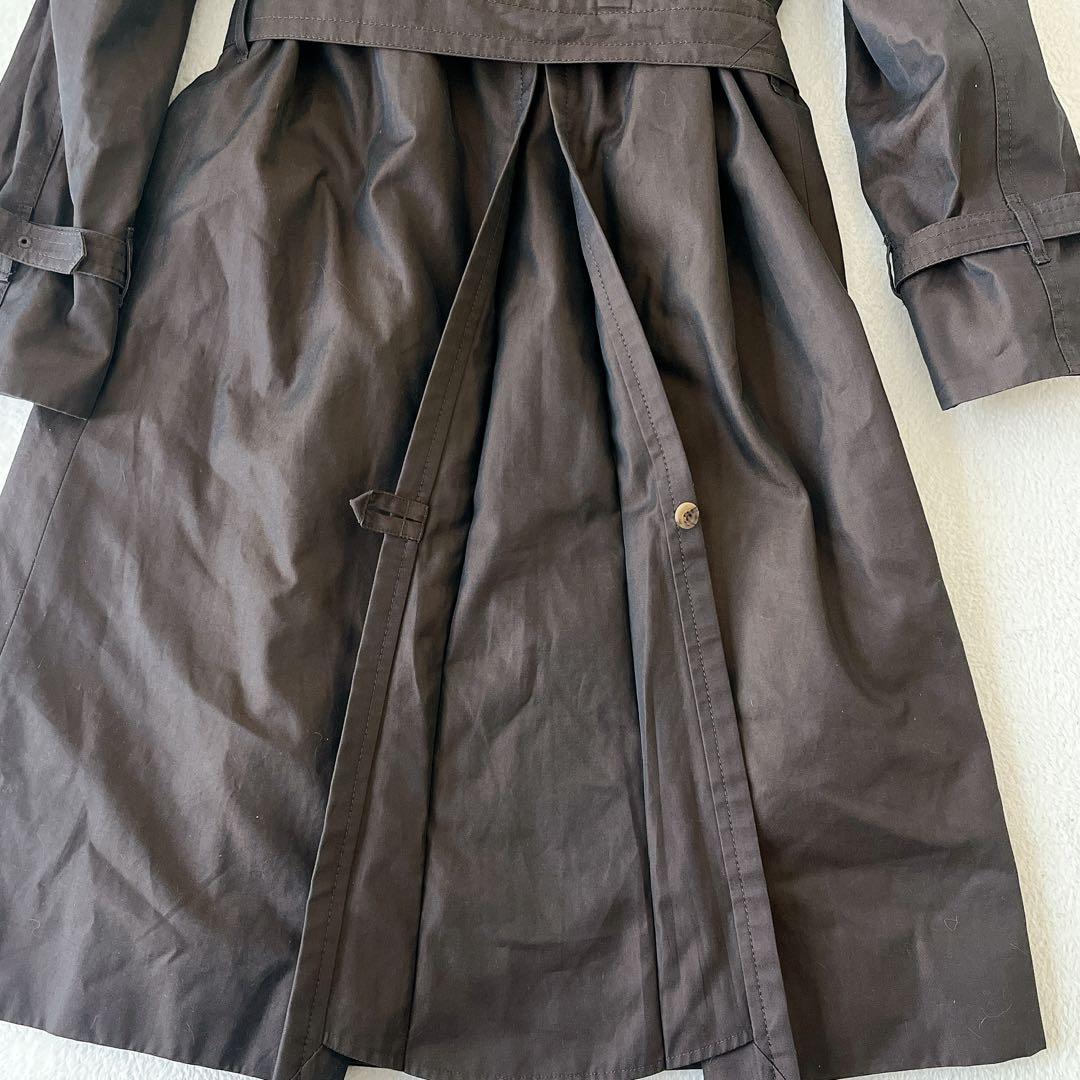 美品 Aquascutum ライナー トレンチコート 6F チェック ベルト 茶