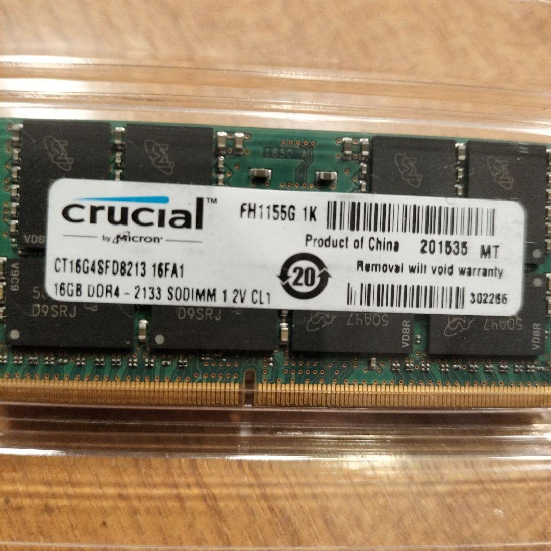 メ*ン様 clucial 16GB DDR4-2133 SODIMM 1.2V